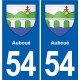 54 Malzéville blason autocollant plaque stickers ville