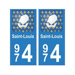 974 Saint-Louis autocollant plaque
