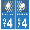 974 Saint-Louis autocollant plaque