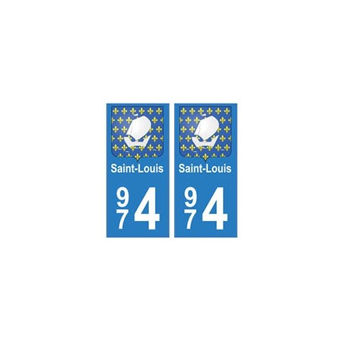 974 Saint-Louis autocollant plaque
