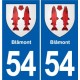 54 Malzéville blason autocollant plaque stickers ville