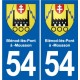 54 Malzéville blason autocollant plaque stickers ville