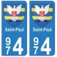 974 Saint-Paul autocollant plaque