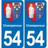 54 Malzéville blason autocollant plaque stickers ville