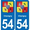 54 Malzéville blason autocollant plaque stickers ville