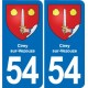 54 Malzéville blason autocollant plaque stickers ville
