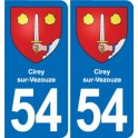 54 Malzéville blason autocollant plaque stickers ville