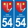 54 Malzéville blason autocollant plaque stickers ville