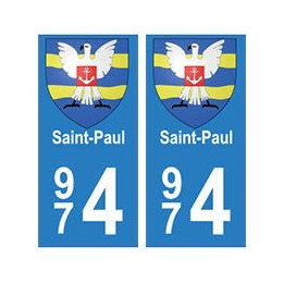 974 Saint-Paul autocollant plaque