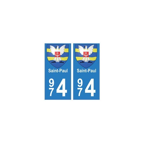 974 Saint-Paul autocollant plaque