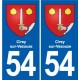 54 Malzéville blason autocollant plaque stickers ville