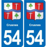 54 Malzéville blason autocollant plaque stickers ville