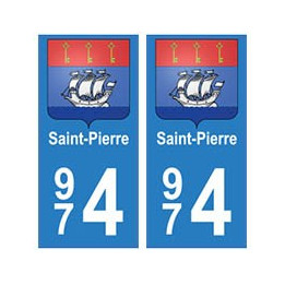 974 Saint-Pierre autocollant plaque