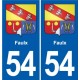 54 Malzéville blason autocollant plaque stickers ville