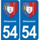 54 Malzéville blason autocollant plaque stickers ville