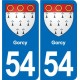 54 Malzéville blason autocollant plaque stickers ville