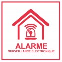 Pegatina roja Establecimiento, casa, tienda, bajo la vigilancia de vídeo de alarma 7