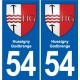 54 Malzéville blason autocollant plaque stickers ville
