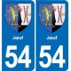 54 Malzéville blason autocollant plaque stickers ville