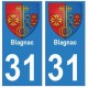 31 Blagnac ville autocollant plaque stickers