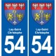 54 Malzéville blason autocollant plaque stickers ville
