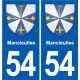 54 Malzéville blason autocollant plaque stickers ville