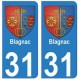 31 Blagnac ville autocollant plaque stickers