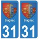 31 Blagnac ville autocollant plaque stickers