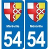 54 Malzéville blason autocollant plaque stickers ville