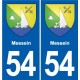 54 Malzéville blason autocollant plaque stickers ville