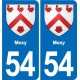 54 Malzéville blason autocollant plaque stickers ville