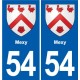 54 Malzéville blason autocollant plaque stickers ville
