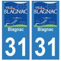 31 Blagnac ville autocollant plaque blason stickers