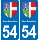 54 Malzéville blason autocollant plaque stickers ville