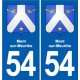 54 Malzéville blason autocollant plaque stickers ville