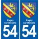 54 Malzéville blason autocollant plaque stickers ville