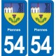 54 Malzéville blason autocollant plaque stickers ville