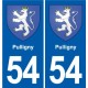 54 Malzéville blason autocollant plaque stickers ville