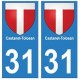 31 Castanet-Tolosan ville autocollant plaque blason stickers