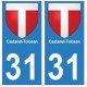 31 Castanet-Tolosan ville autocollant plaque blason stickers