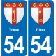 54 Malzéville blason autocollant plaque stickers ville