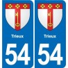 54 Malzéville blason autocollant plaque stickers ville