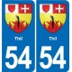 54 Malzéville blason autocollant plaque stickers ville