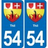 54 Malzéville blason autocollant plaque stickers ville