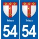 54 Malzéville blason autocollant plaque stickers ville