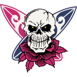 Tête mort skull couleur autocollant sticker adhesif