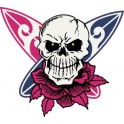 Tête mort skull couleur autocollant sticker adhesif