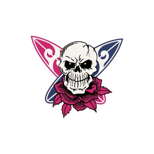 Tête mort skull couleur autocollant sticker adhesif