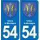 54 Malzéville blason autocollant plaque stickers ville