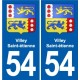 54 Malzéville blason autocollant plaque stickers ville